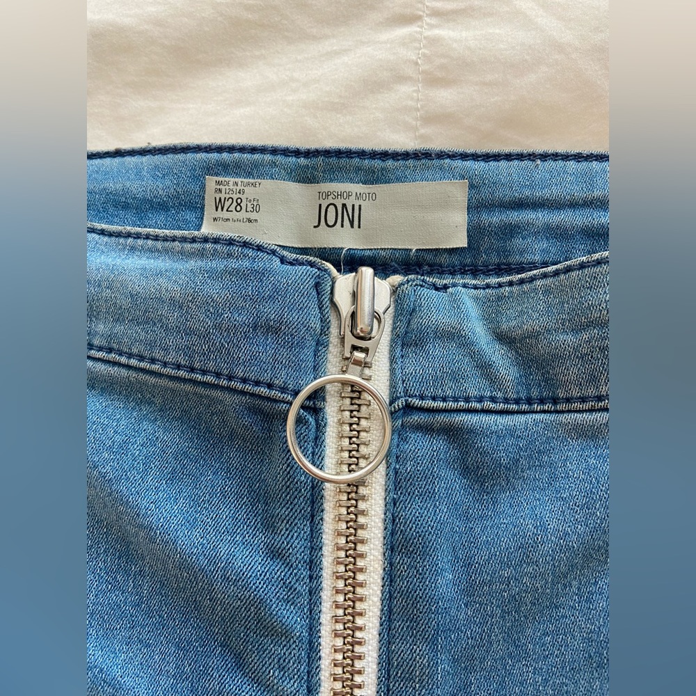 Topshop leggings jeans with white front zipper